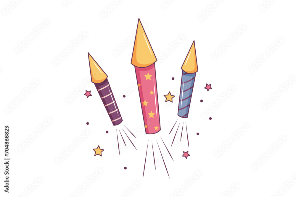 Firecracker New Year Sticker Design