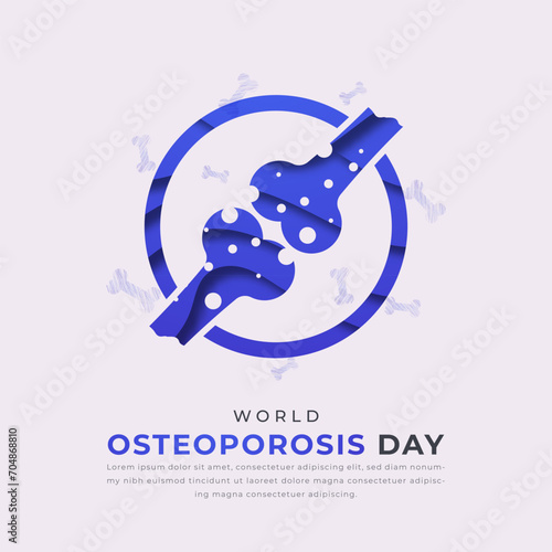World Osteoporosis Day Paper cut style Vector Design Illustration for Background, Poster, Banner, Advertising, Greeting Card