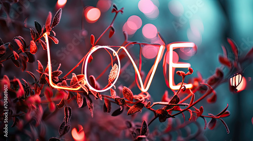 Valentines banner, love word, romantic and love concept 