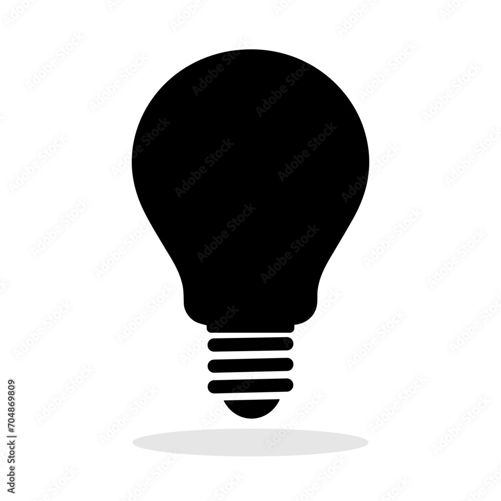 Light bulb icon. Black light bulb icon on white background. Light bulb icon. Black light bulb icon on white background.
