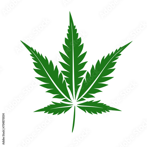 Cannabis icon. Cannabis or marijuana leaf icon on white background.