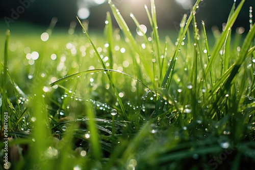 Morning dew on the grass.