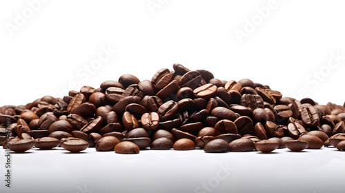 Coffee beans isolated on white background. Generative AI illustration 