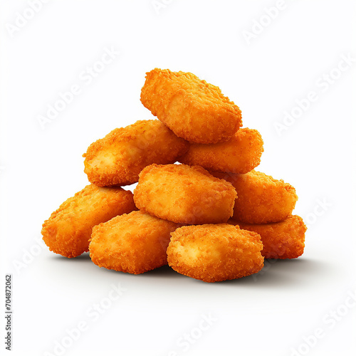 Pile of croquettes isolated on white background. 3d illustration
