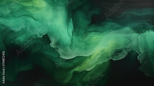 Abstract green smoke background. Created with Ai