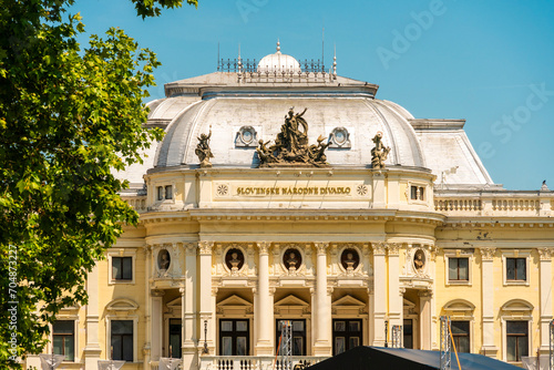 Slovakia, Bratislava Region, Bratislava, Facade of Slovak National Theatre photo