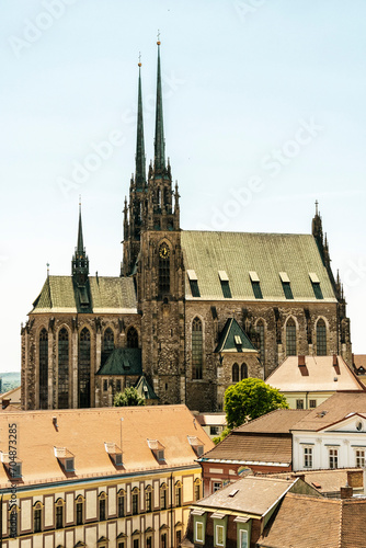 Czech Republic, South Moravian Region, Brno, Cathedral of St. Peter and Paulin summer photo