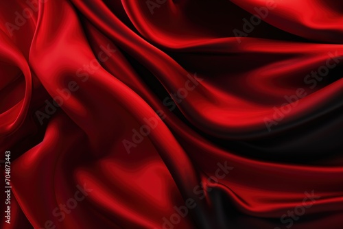 Red silk with soft gradient background. Created with Ai