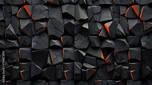 Abstract dark chaotic cube shapes background. Created with Ai