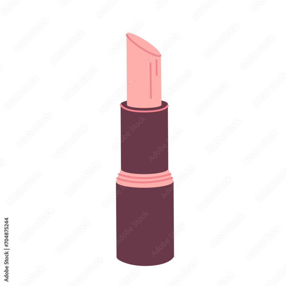 Pink lipstick in dark case on white background Pink lipstick in dark case on white background