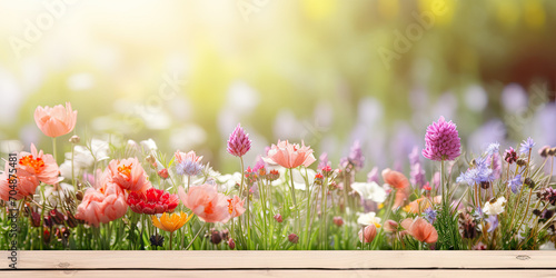 Spring flowers, copy space, spring banner, Woman's day banner , Product Display © reddish