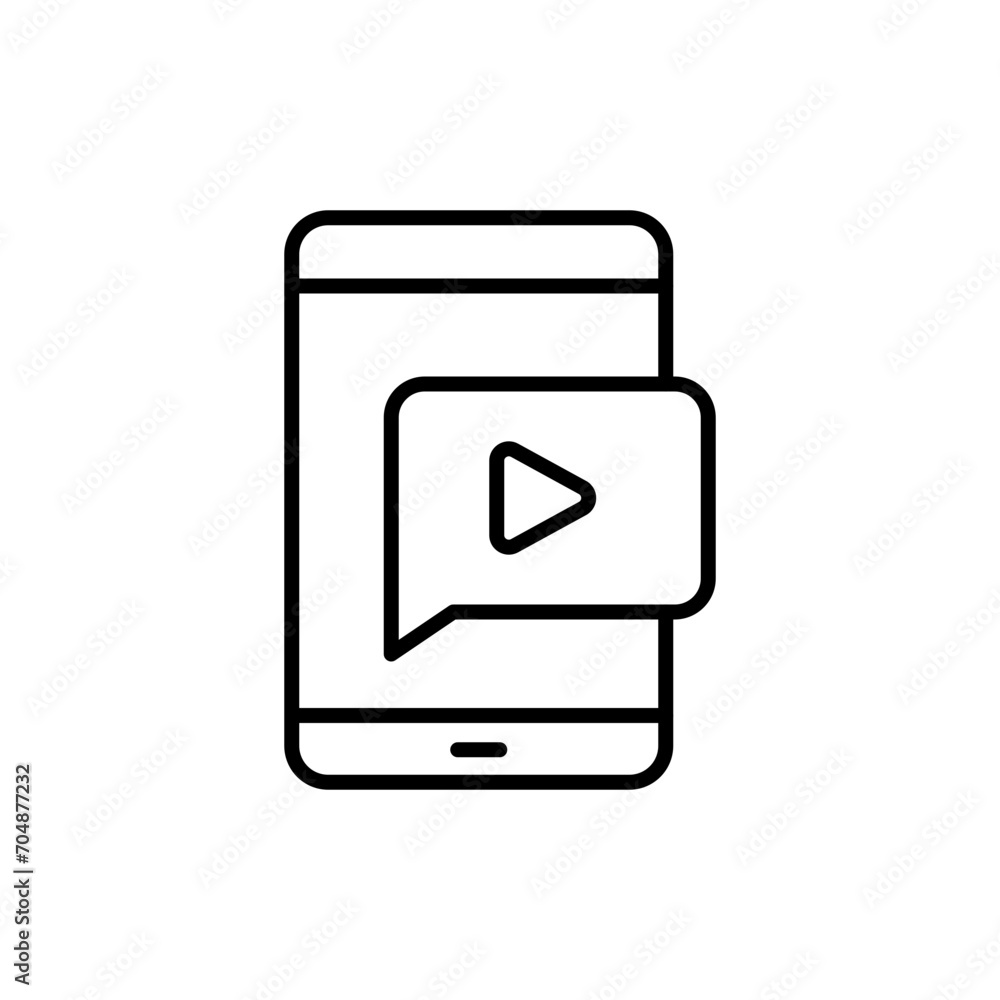 Mobile video outline icons, minimalist vector illustration ,simple transparent graphic element .Isolated on white background Mobile video outline icons, minimalist vector illustration ,simple transparent graphic element .Isolated on white background