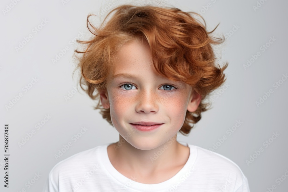 Portrait of a red-haired boy with freckles on his face Portrait of a red-haired boy with freckles on his face