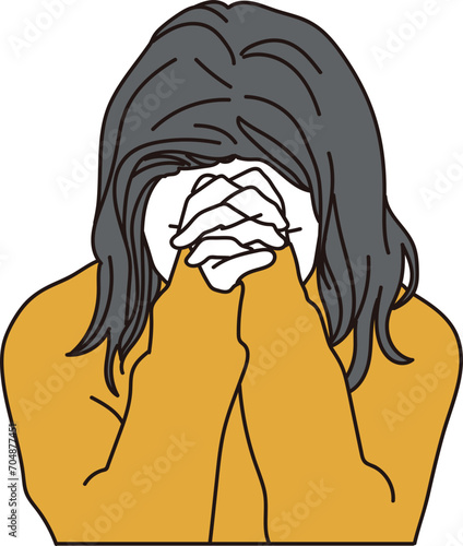 お願いごとをするアジア人女性
