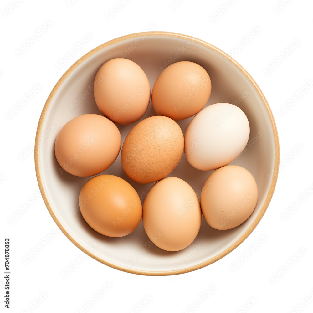 Eggs in bowl isolated on white background Eggs in bowl isolated on white background