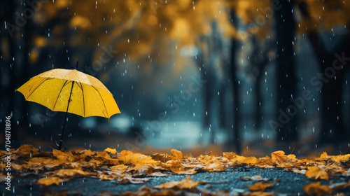 Autumn rainy background