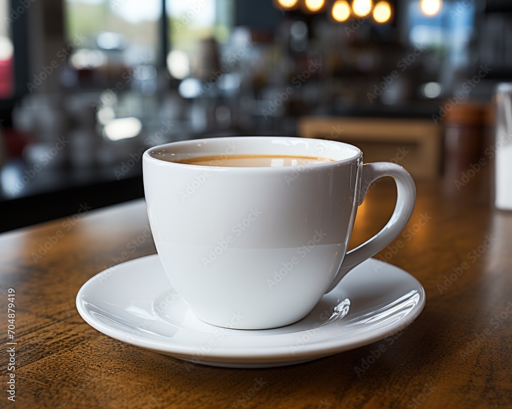 A white cup of coffee on a desk, coffee image A white cup of coffee on a desk, coffee image
