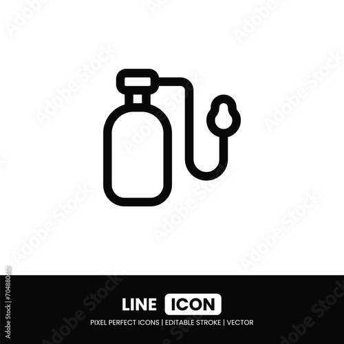 Oxygen cylinder icon pixel perfect | Vector outline illustration