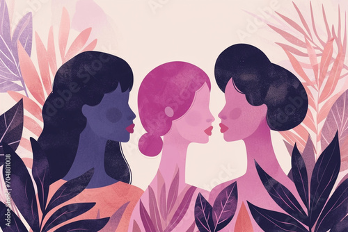 Women day - Three Women illustration - AI Generative