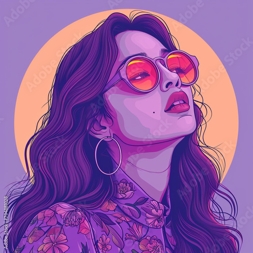 70s Style Women illustration - AI Generative