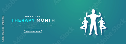 Physical Therapy Month Paper cut style Vector Design Illustration for Background, Poster, Banner, Advertising, Greeting Card