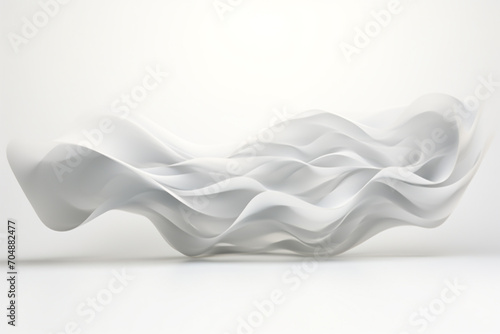 Graphic resources. Surreal and parametric geometric shape bright object on white background with copy space