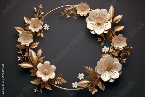 Elegant Golden Floral Frame