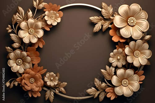 Elegant Golden Floral Frame