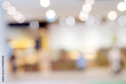 Blur retail store shop background, Blurred product shelf backdrop copy space, Blurry abstract bokeh light wallpaper, poster