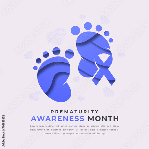 Prematurity Awareness Month Paper cut style Vector Design Illustration for Background, Poster, Banner, Advertising, Greeting Card