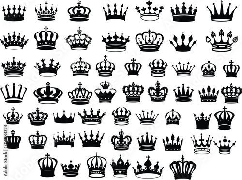 Set of Crown Silhouette Collections