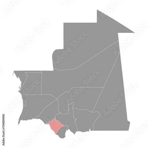 Gorgol region map, administrative division of Mauritania. Vector illustration. photo