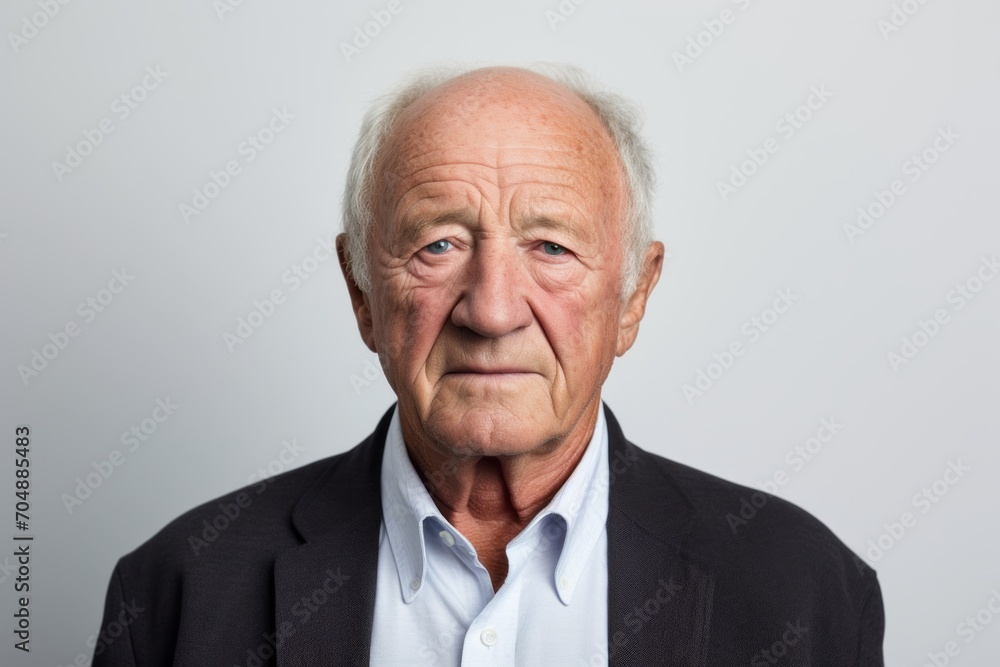 Portrait of an old man with a serious expression on his face Portrait of an old man with a serious expression on his face