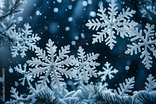 snowflakes on blue background © Areeba ARTS