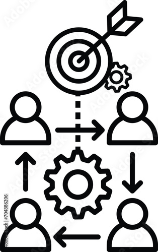employee involvement sign total quality management icon TQM vector