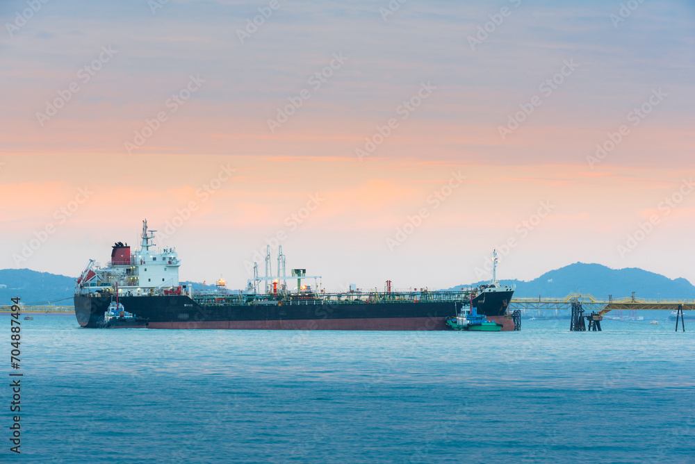Oil tanker ships are used to transport crude oil from oil production facilities to refineries. 