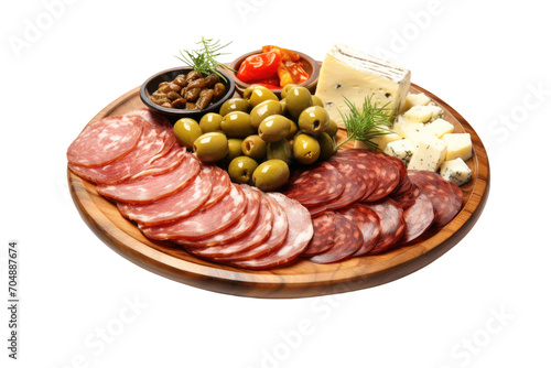 Art of Antipasto Plate Isolated On Transparent Background
