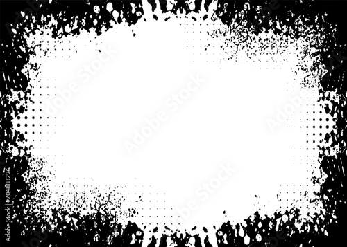 black and white frame border  black and white frame  a black and white frame with a white grunge halftone dot vintage photo rectangle border  