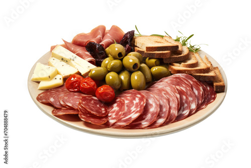 Closer Look at the Antipasto Plate Isolated On Transparent Background