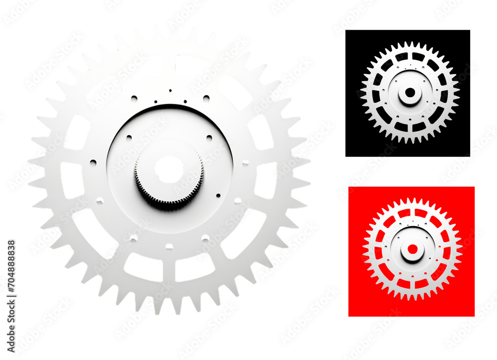 Close-up of White Gear Teeth: Frontal Perspective, Background Removed – Perfect Image for Banner Advertisement Design. Generative ai Close-up of White Gear Teeth: Frontal Perspective, Background Removed – Perfect Image for Banner Advertisement Design. Generative ai