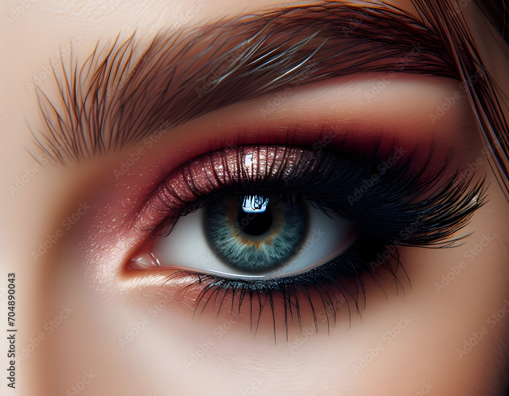 Fototapeta premium Close-up of woman eye with beautiful eyes makeup