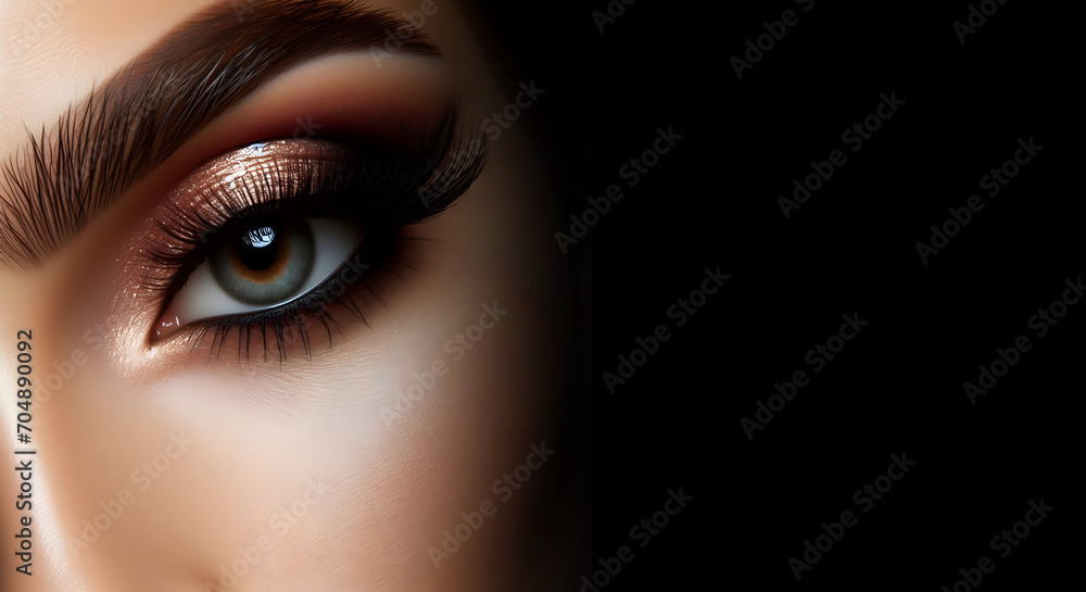 Close-up of woman eye with beautiful eyes makeup Close-up of woman eye with beautiful eyes makeup
