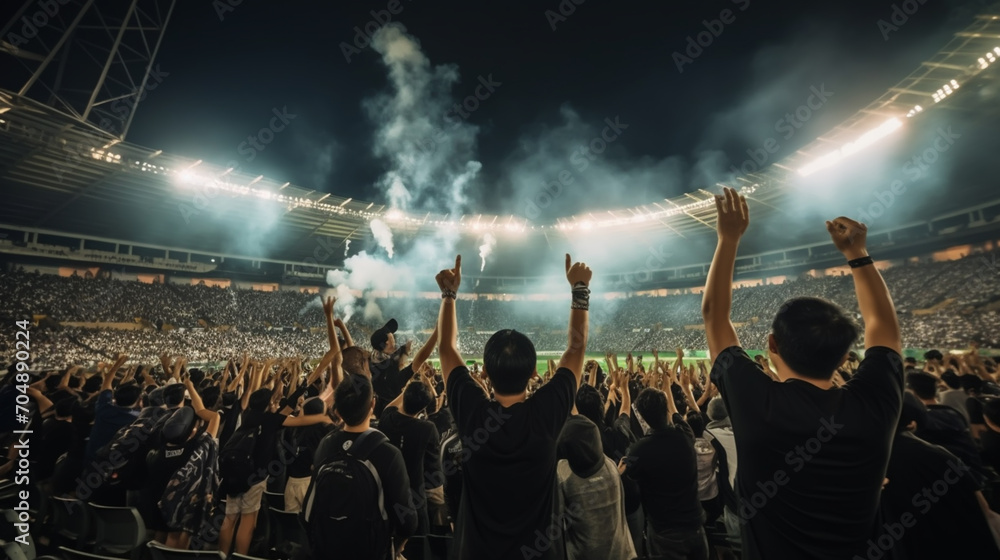 stadium soccer fans emotions portrait - obrazy, fototapety, plakaty 