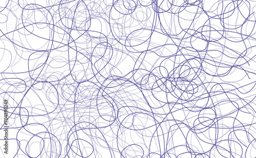 Abstract doodle chaos pattern. Violet lines in trendy color Very peri on a white background.