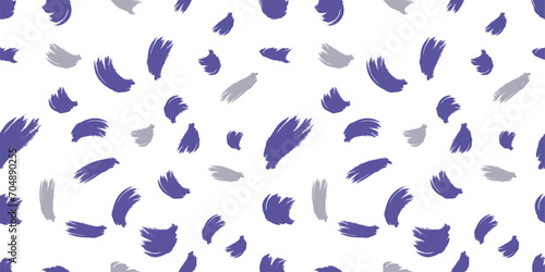 Abstract seamless pattern. Brush strokes. purple background, in trendy color Very Peri.