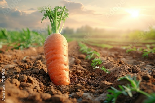 carrot in the middle of the field professional photography photo