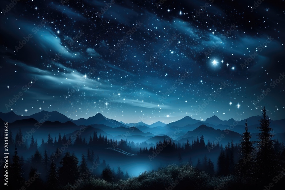 Fototapeta premium forest mountains with the milky way in the sky professional photography