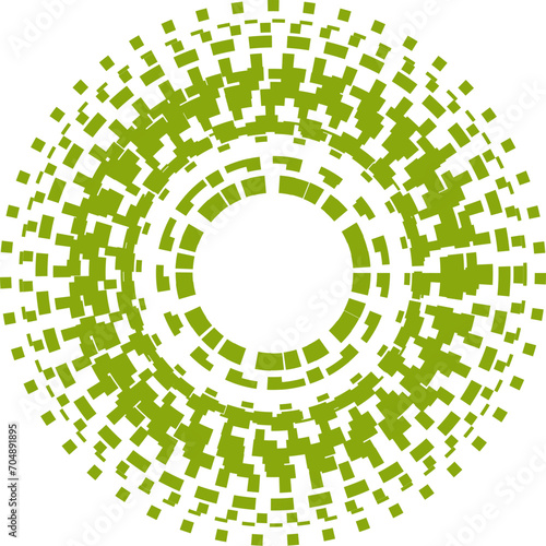 An abstract circular HUD interface shape concentric circle pattern design element.