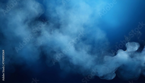 Blue background, realistic smoke in the foreground; design element; creative layout