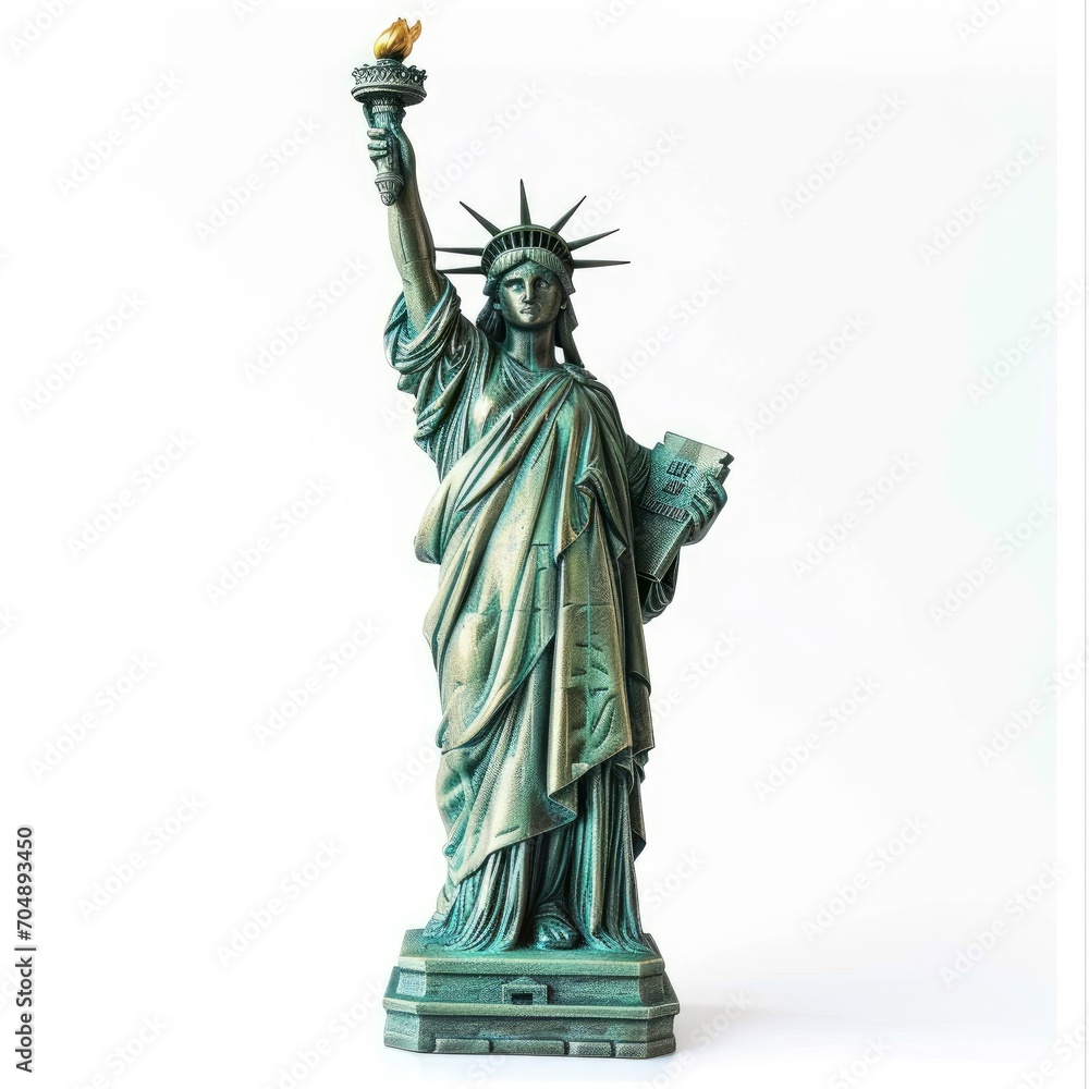 Fototapeta premium Statue of Liberty in New York miniature replica, isolated on white background